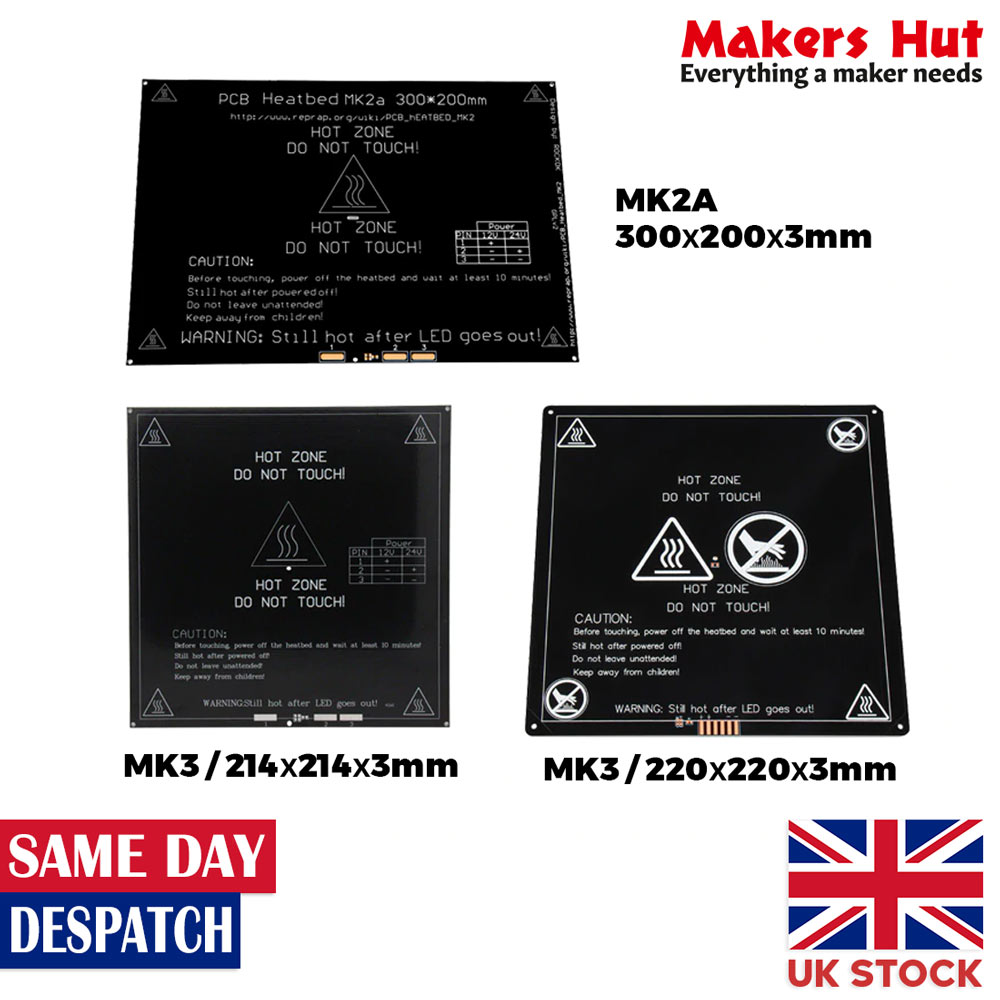 214/220/300mm MK2A/MK3 Aluminum Heated Bed Hot Bed PCB Heatbed Platform