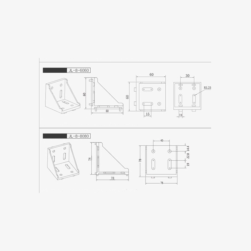 Aluminium Profile Corner Bracket Fittings 20 30 40 CNC 3D Printer