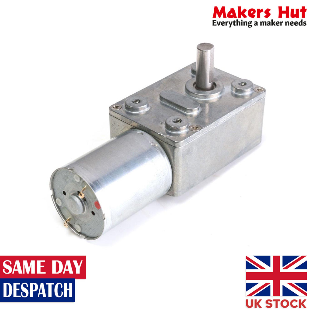 GW370 Worm Electric Geared Motor with DC Metal Gears 12V DC 25 RPM