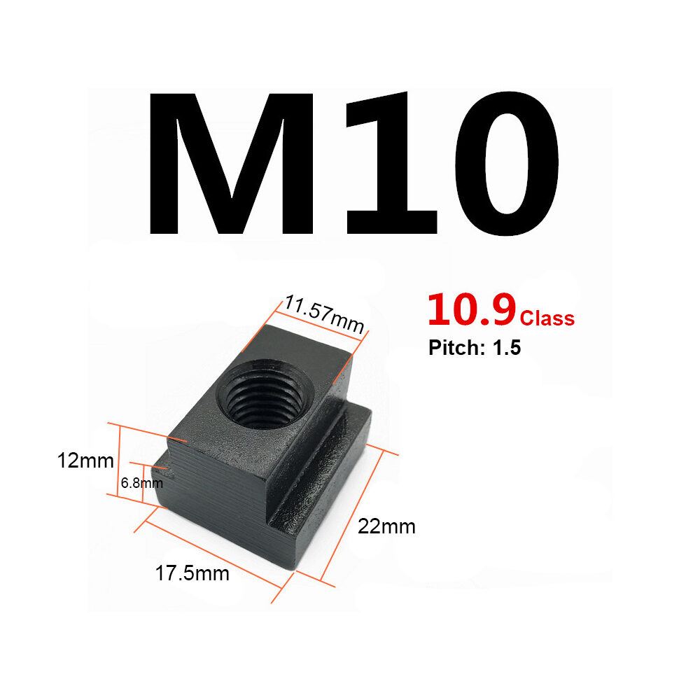 4Pcs x T-NUT Black Oxide T Slot Clamping Nuts Machine Bed Milling