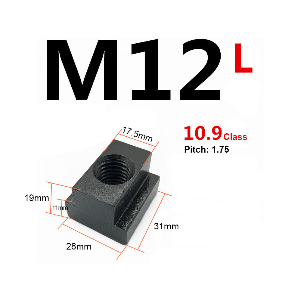 4Pcs x T-NUT Black Oxide T Slot Clamping Nuts Machine Bed Milling