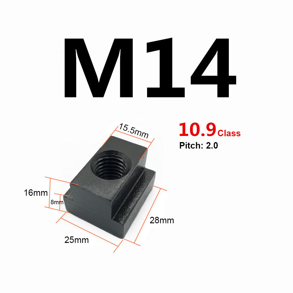 4Pcs x T-NUT Black Oxide T Slot Clamping Nuts Machine Bed Milling