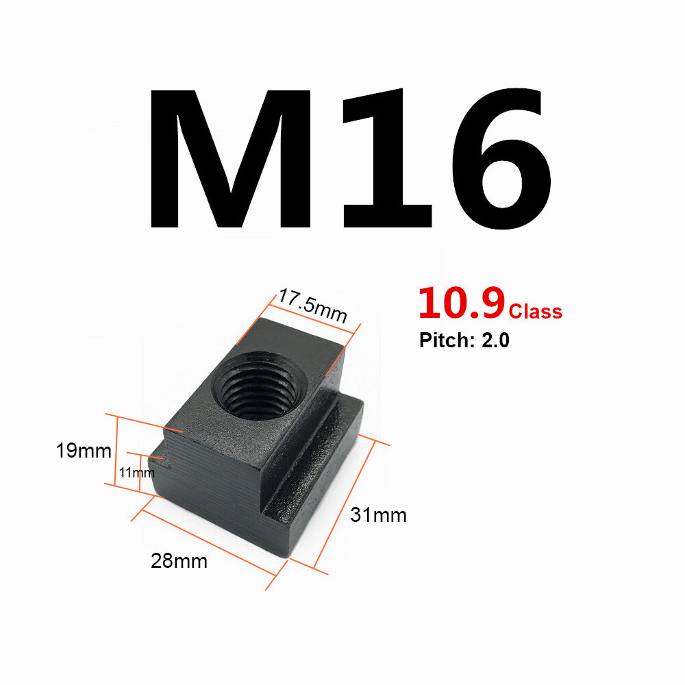 4Pcs x T-NUT Black Oxide T Slot Clamping Nuts Machine Bed Milling