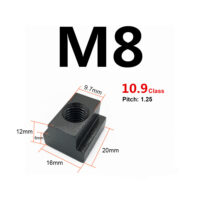 4Pcs x T-NUT Black Oxide T Slot Clamping Nuts Machine Bed Milling - M8 T-Slot T-Nuts