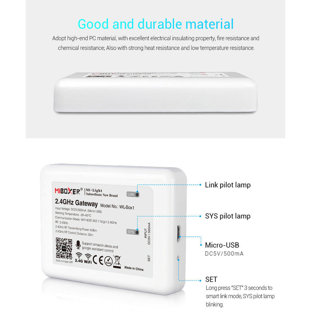 MiBoxer - Mi-Light 2.4GHZ Gateway WL-Box1
