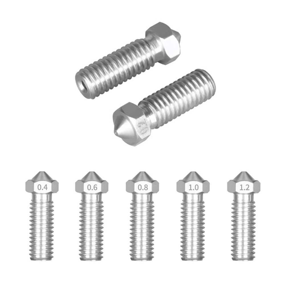 2x Volcano Nozzle Stainless Steel - 1.75 Filament / 0.4 0.6 0.8 1.0 1.2