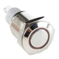 16mm 12mm OD LED Ring Push Button On / Off Red Green Blue WaterProof