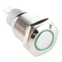 16mm 12mm OD LED Ring Push Button On / Off Red Green Blue WaterProof