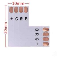 90 Degree Right Angle 10mm - 2 / 3 / 4 Pin - RGB LED Strip L Connector WS2811 - Image 6